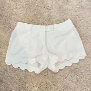 J.Crew White Scallop Shorts Size 6